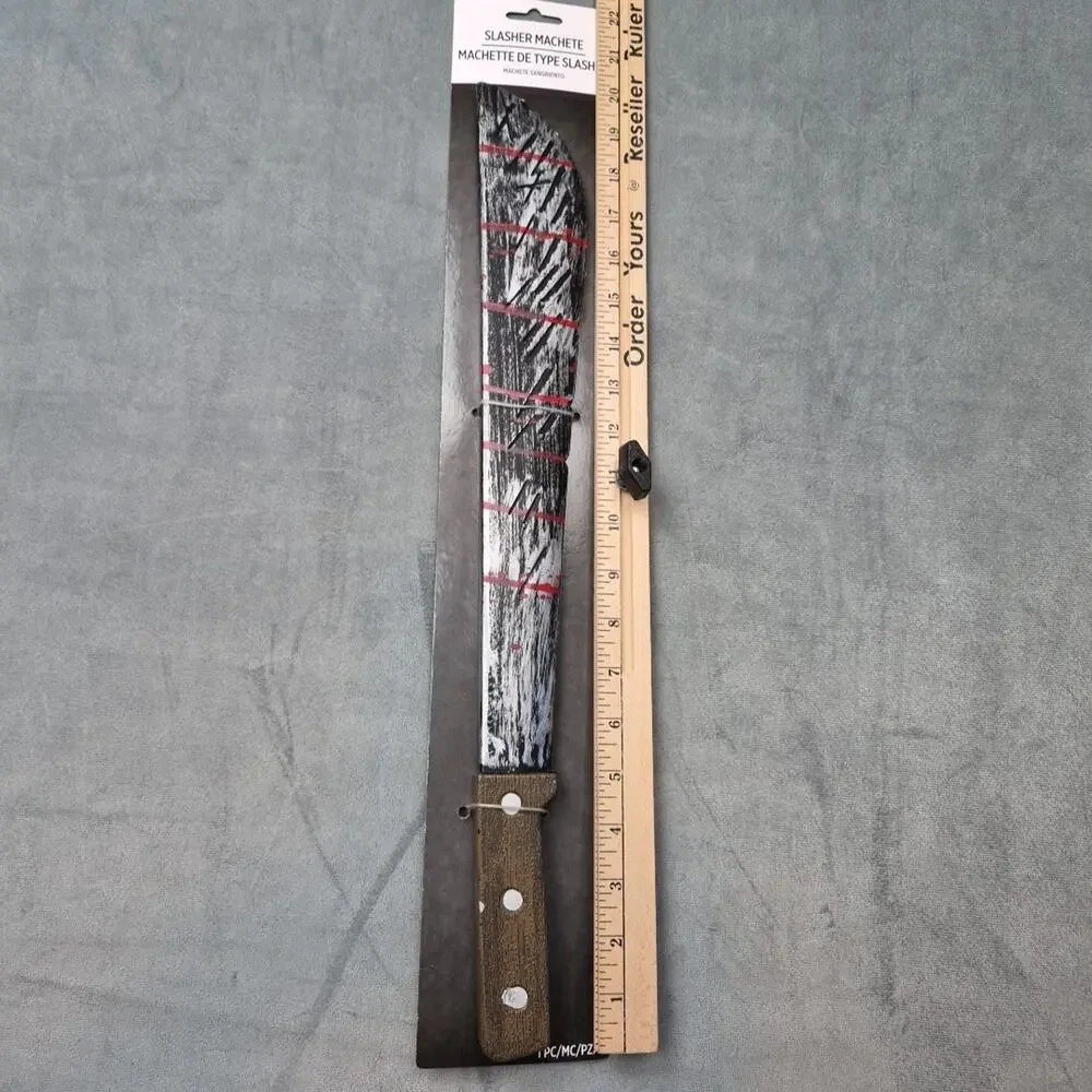 Amscan Slasher Machete Bloody Horror Adult Halloween Costume Weapon Prop - Picture 6 of 6